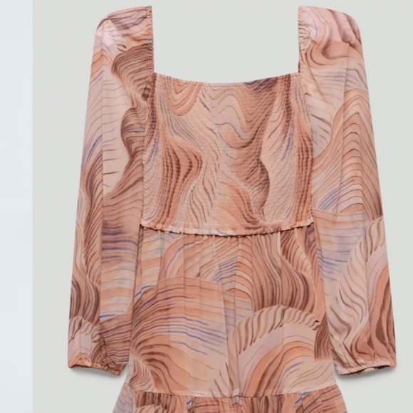 NWOT Wilfred Tempest Dress‎ size 2XL smocked long sleeves mini party pink - Picture 3 of 16